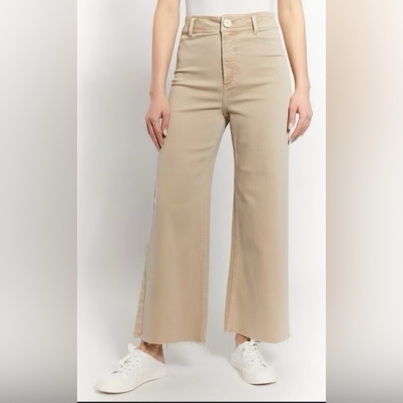 Oat New York Pants - Oat High Rise Wide Leg Stretch Pants light khaki size 0/25 $80